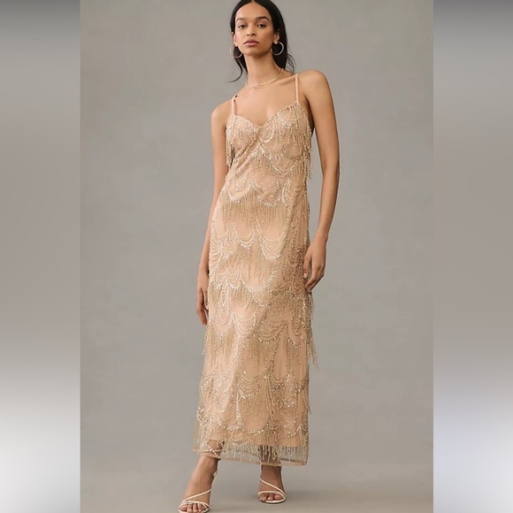 helsi Dresses & Skirts - Helsi Beaded Fringe Maxi Dress